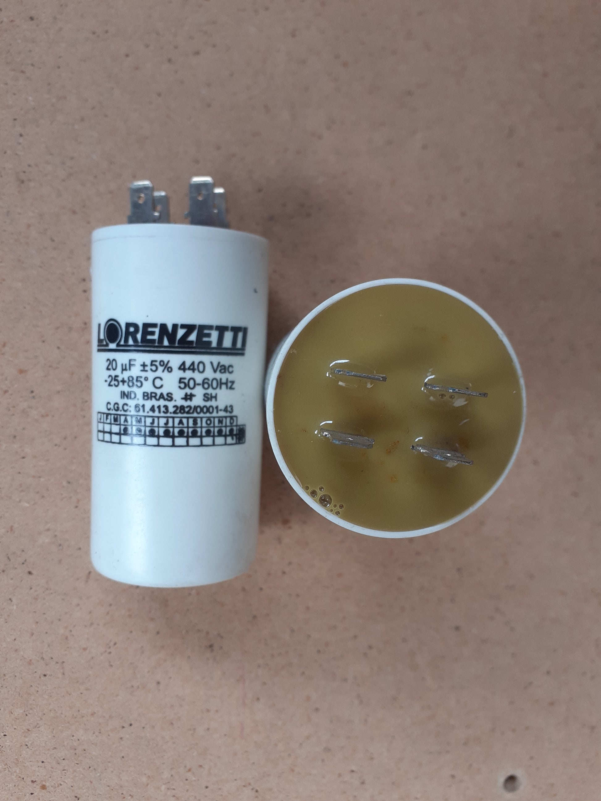 Capacitor Lorenzetti 20uF 440V 45x85mm
