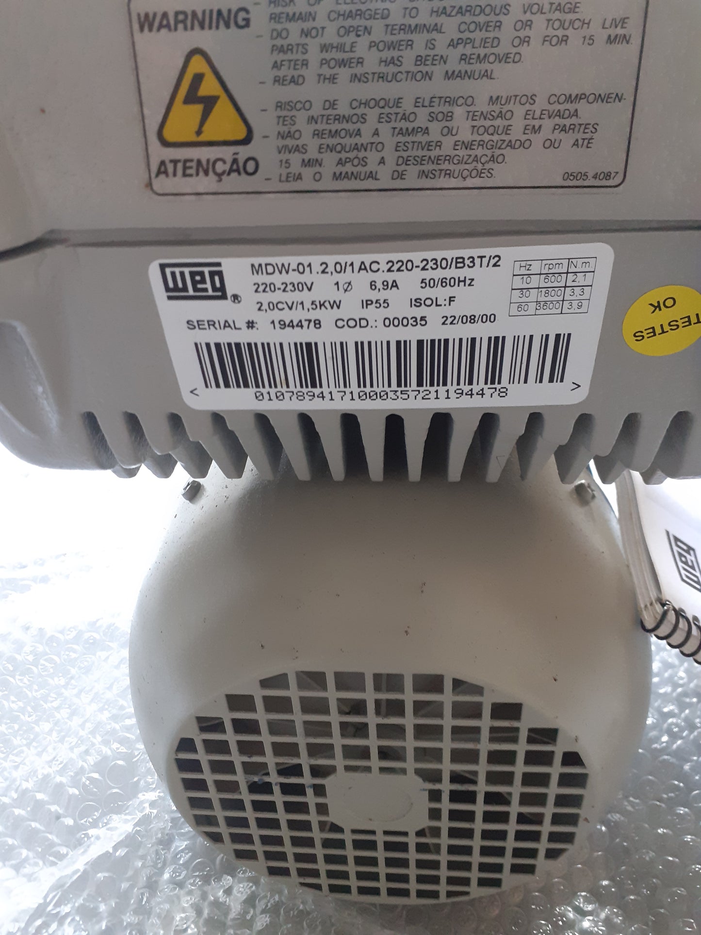 Motordrive WEG MDW 2CV 2p